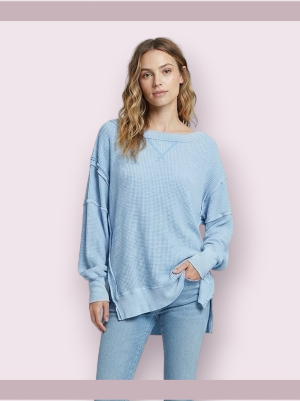 AE Big Hug Waffle Crew Neck Sweatshirt
